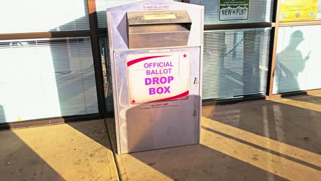 official ballot drop box sign for mail-in voting in democratic election for president or other government legislation