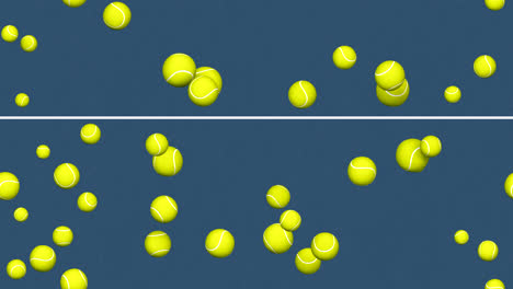 el fondo de la pelota de tenis rebota en forma de teja de bucle