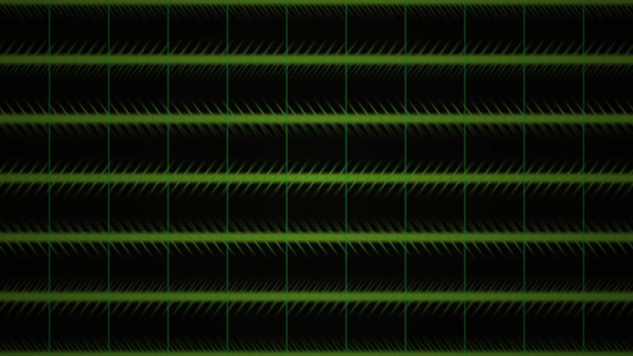 Abstract Green Grid Pattern with Pulsing Light Effects