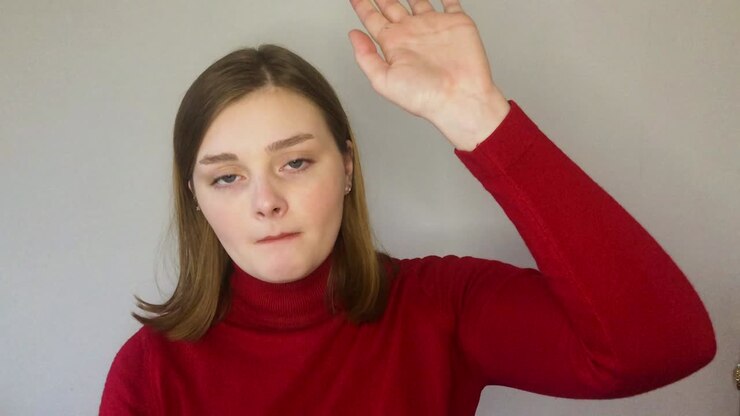 Female Young Student Asking Question During Video Lecture