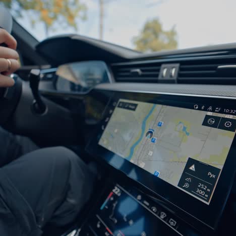 audi rides using its innovations. audi drives on the highway using a navigator
