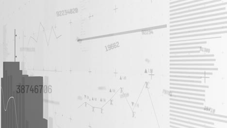 animación del procesamiento de datos financieros sobre un fondo blanco