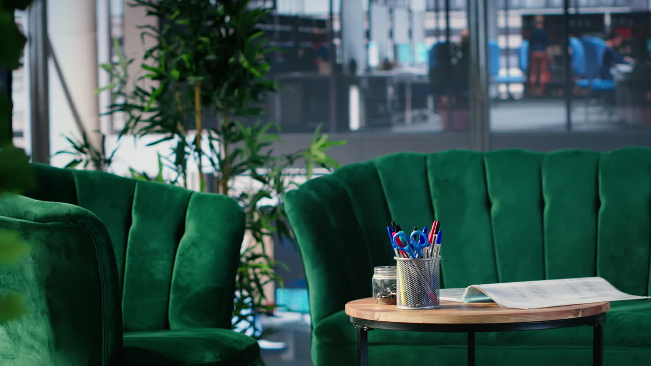 Vertical Video Formal work environment in a boardroom office arranged with chairs