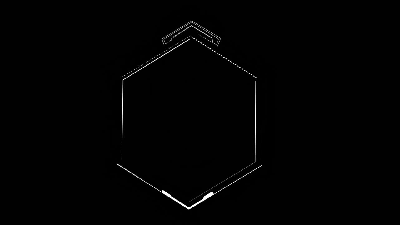 Animation of flickering white hexagons on black background
