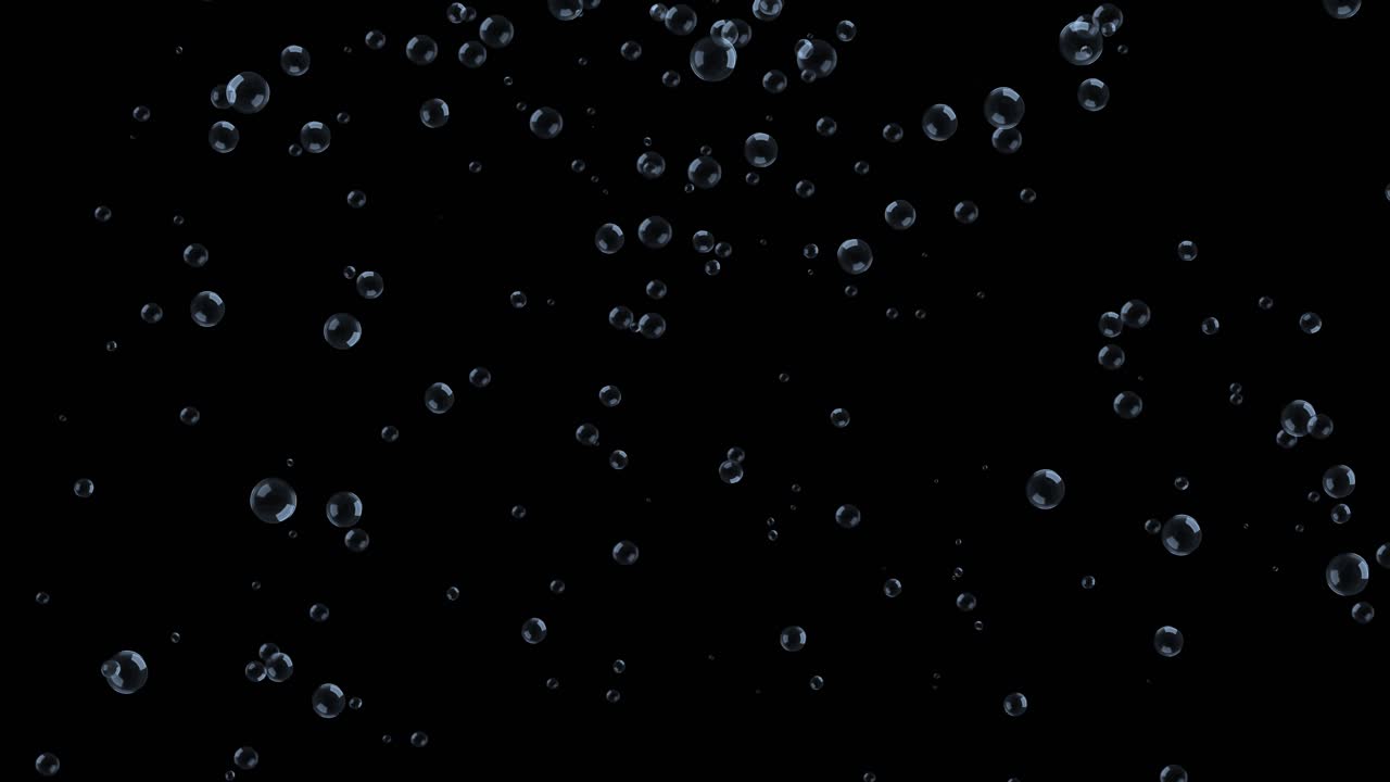 4k 3d air bubbles in water rising up to surface on background bubbles floating under transparent