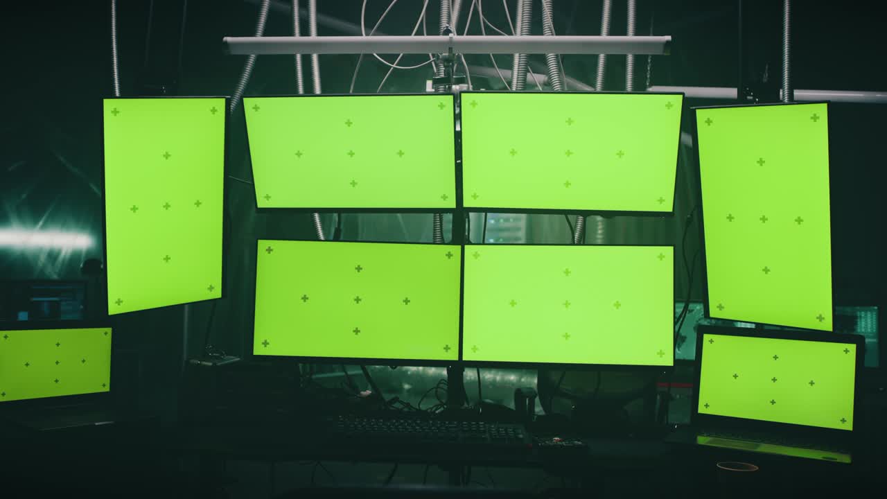 해커들은 책상과 모니터로 피난처를 찾습니다.