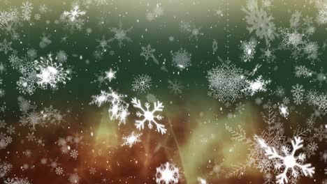 Snow-falling-on-green-background