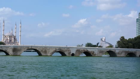 stone bridge over the river adana city