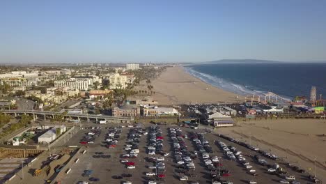 Parking-lot,-amusement-park-on-the-beach