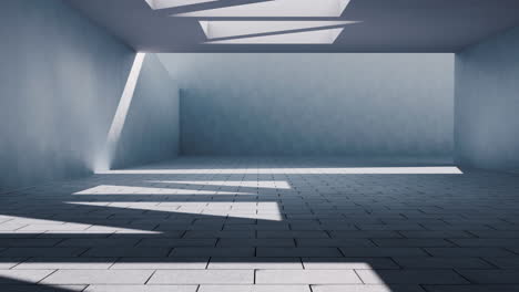 Concrete building with sunlight comes in, 3d rendering.