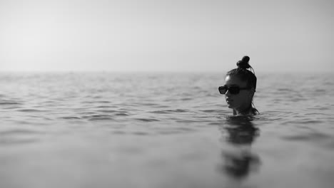 woman swimming in the ocean