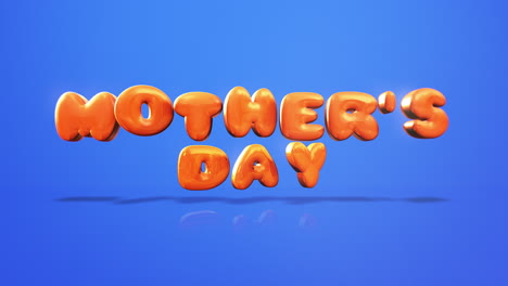 texto moderno del día de las madres naranja en gradiente azul de moda