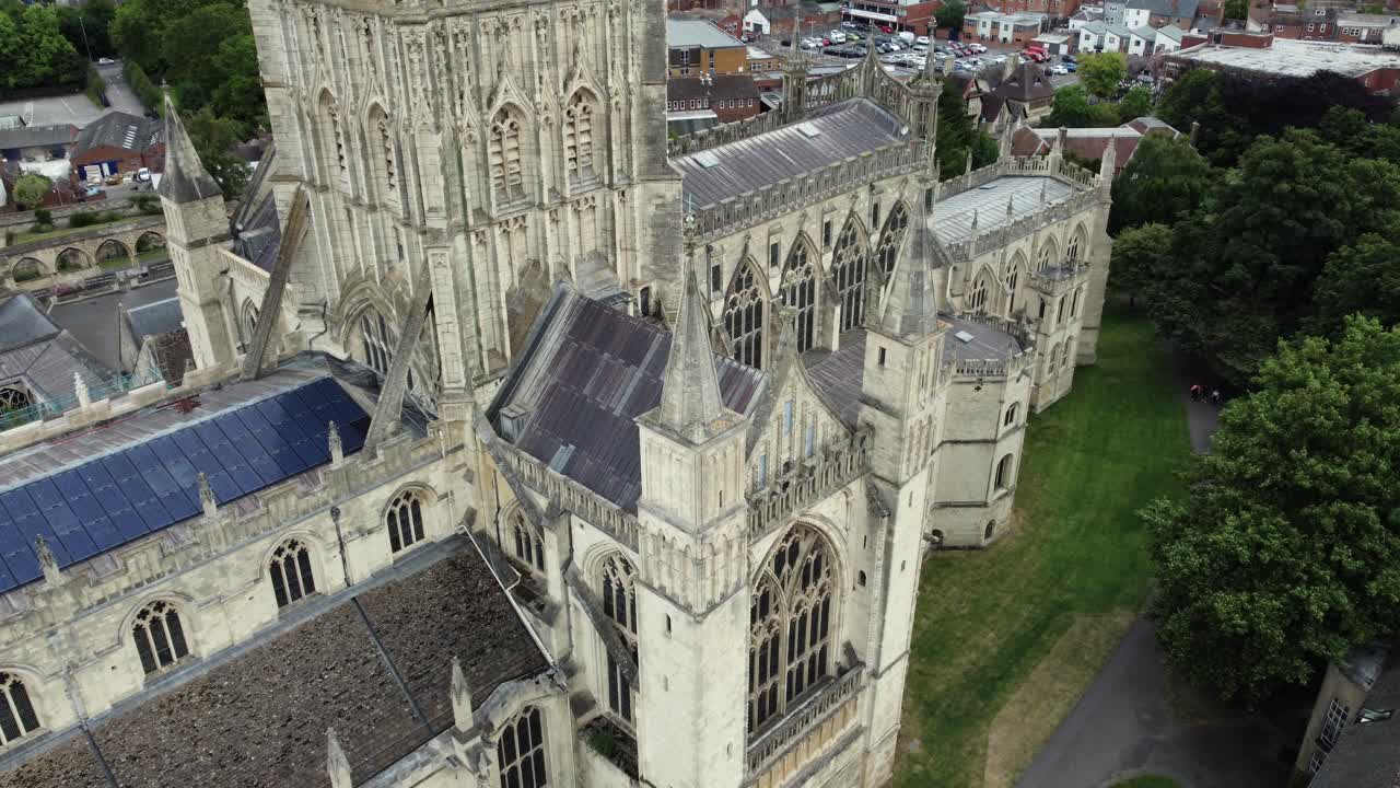 Aerial view of a cathedral