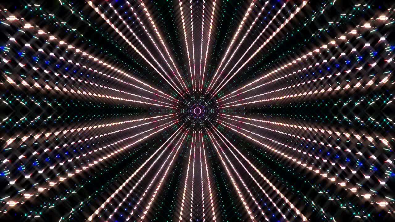 shining bright lines set wave motion, colorful, on black background