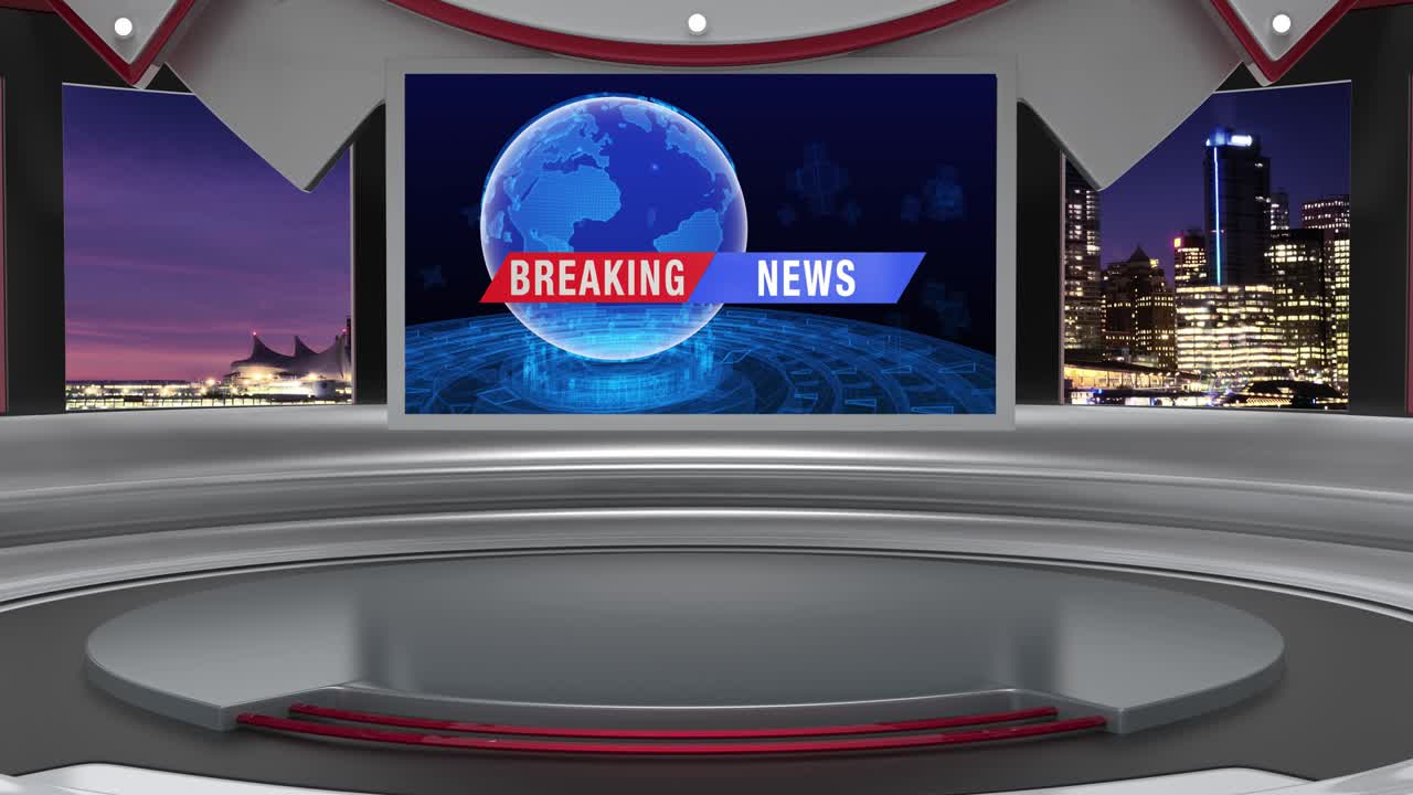 el bucle de fondo del estudio de noticias virtual en 3d