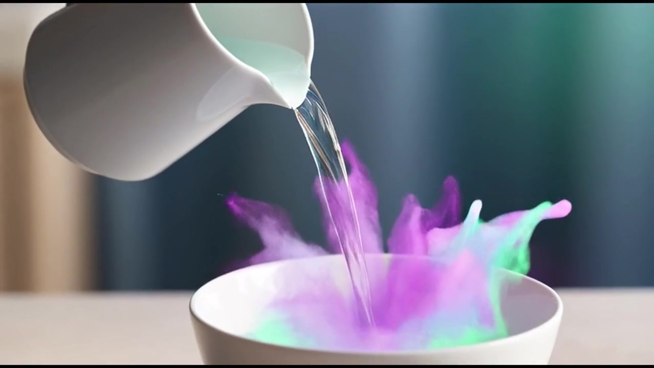 Tintura colorata che si dissolve in acqua calda creando vivaci effetti di fumo