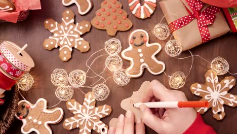 handwriting gift tag for traditional home made gingerbread cookies.