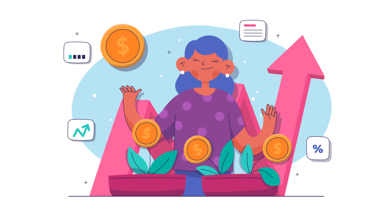 Motion Graphic of Hand drawn investments concept