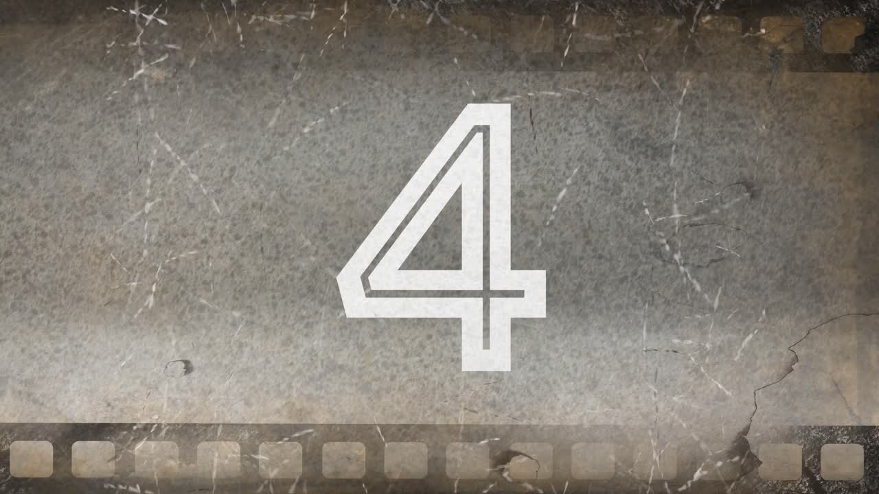 animación de cuenta atrás vintage con sizzles 4k