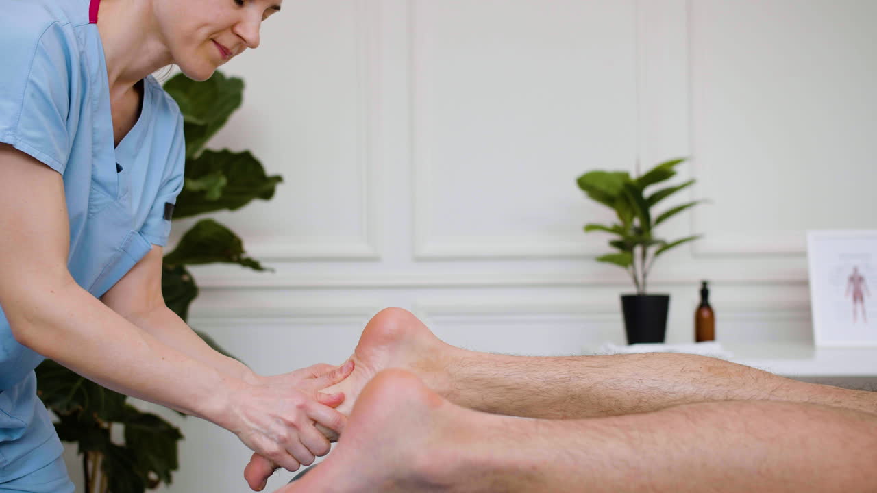 terapeuta de masaje con el cliente