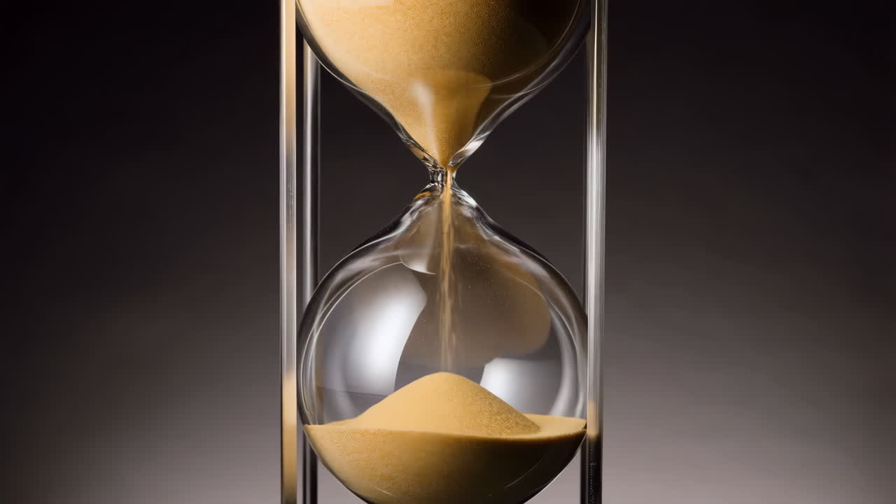 Hourglass with Sand Flowing