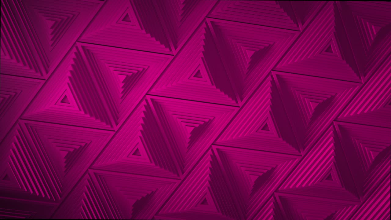 Purpure minimalism. A mosaic surface with moving black triangles. Abstract geometric background. Cells. Wave. Loop animation. 4K. 3d. Animation for a business presentation