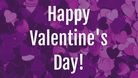 valentines day animation with dynamic heart purple background