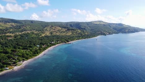 aerial of remote tropical atauro island landscape and ocean coral reef view and popular diving destination in the tropics of timor leste