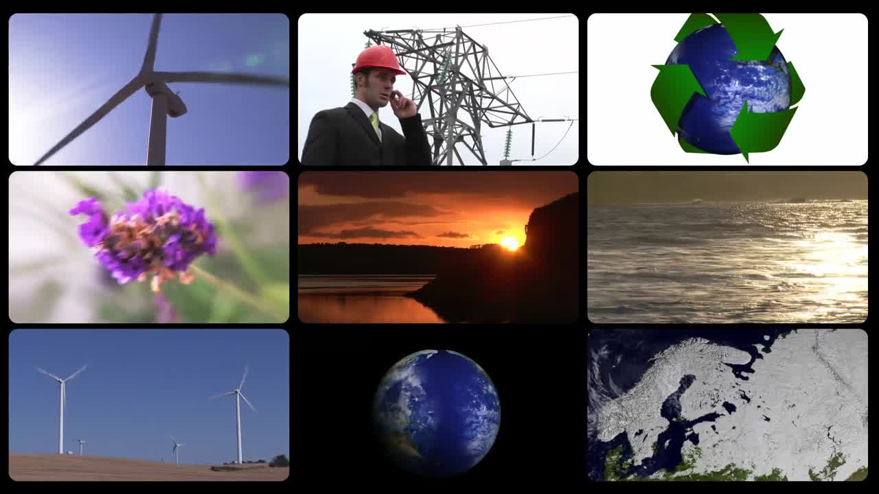 montaje que presenta el concepto de tecnología verde