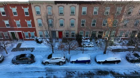 cars snowed in during winter snowstorm