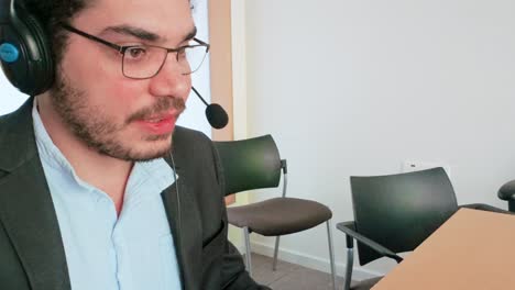 man balancing work and life digitally at home