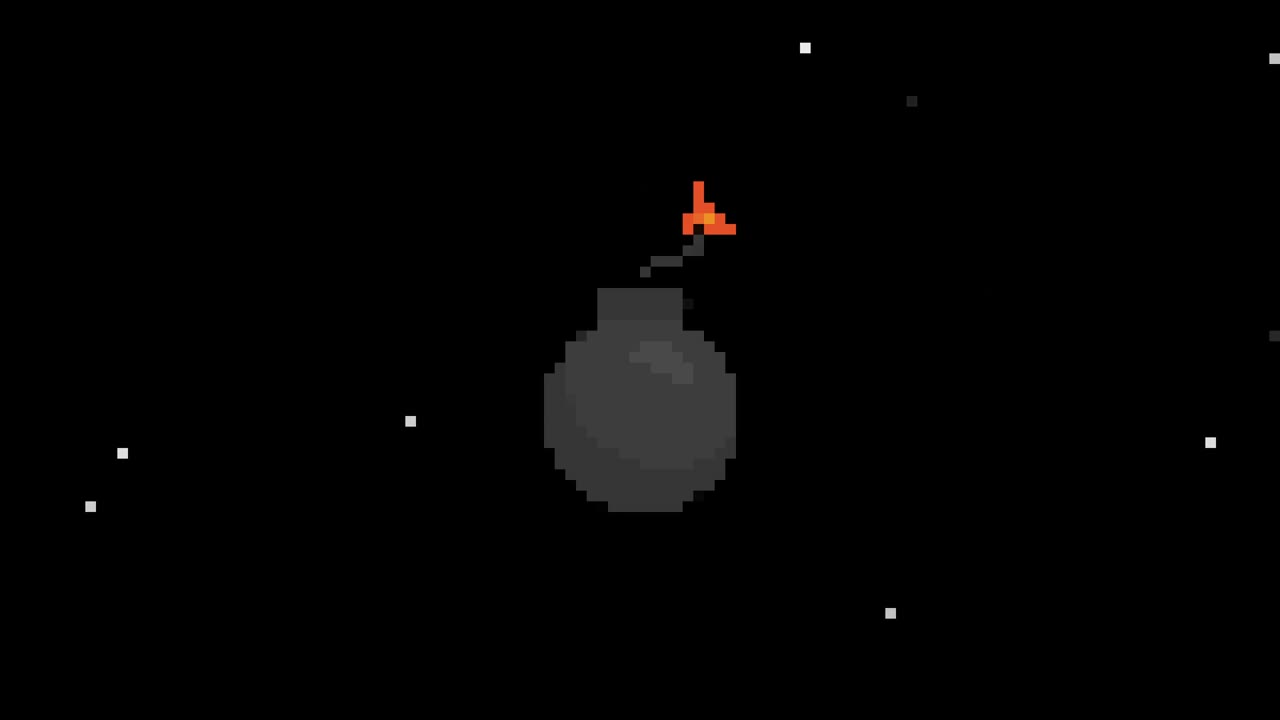 el icono del fallo de la bomba de píxeles animado.