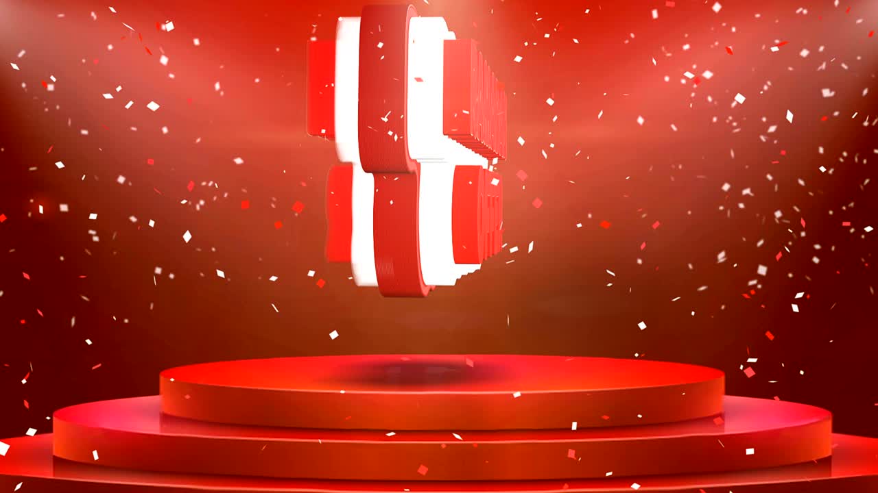 Ramadan Offer Text Animation Stage Podium Confetti Loop Animation