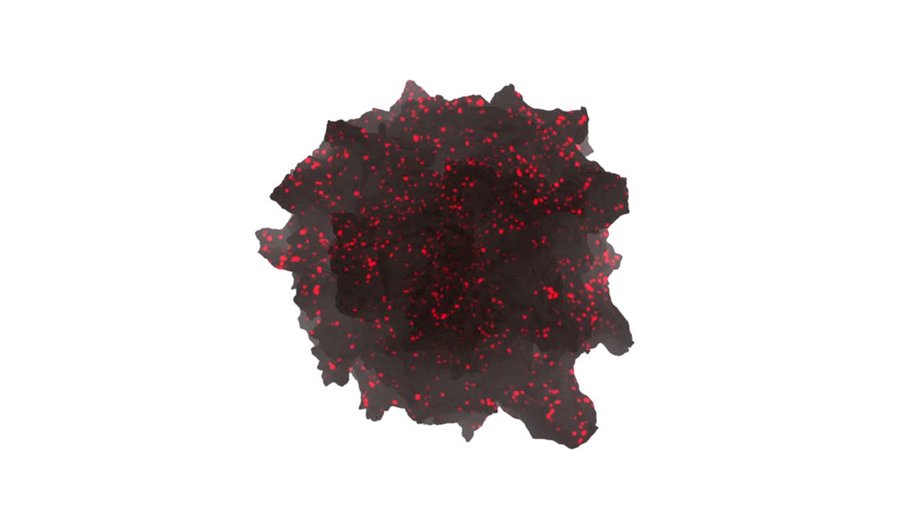 zoom en la esfera transformándose en estructura fractal roja brillante bucle sin costuras animación de video renderizado en 4k.