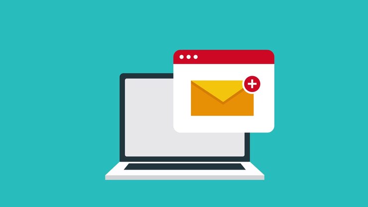 Animated Laptop with New Email Message Notification