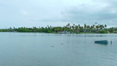 kollam islands in ashtamudi lake sambranikodi and surrounded islands drone shots