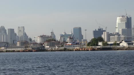 scenic view of bangkok skyline from the river