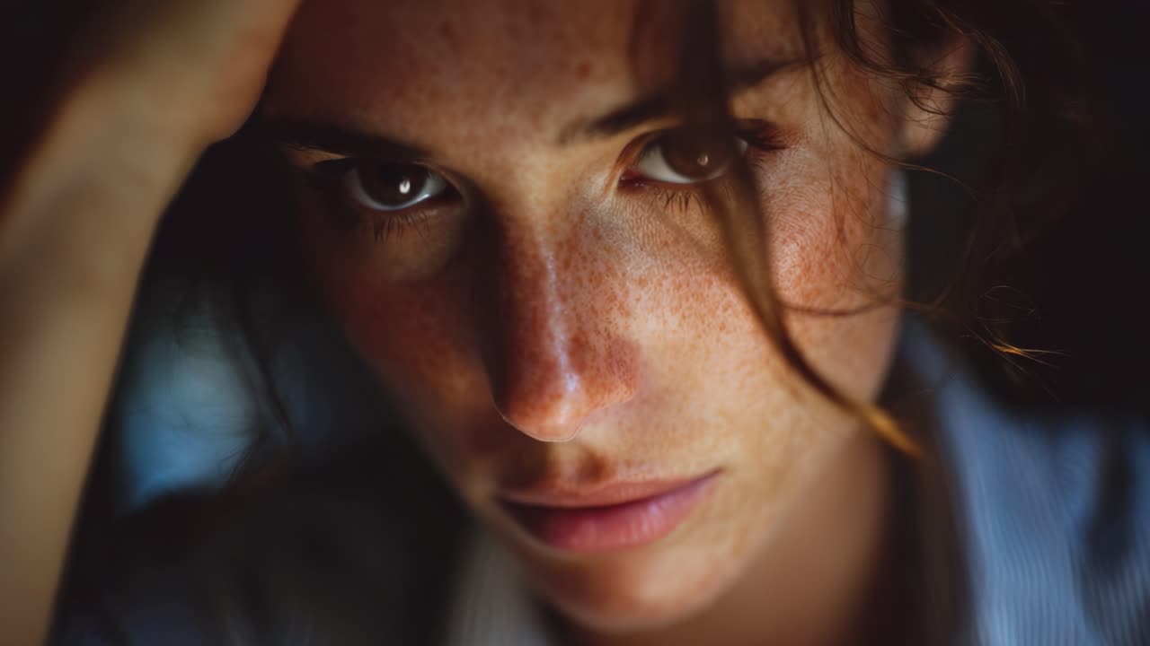 A Moment of Reflection: A Young Woman Deep in Thought, Capturing Emotion and Contemplation as She Grapples with Inner Feelings and Life's Uncertainties