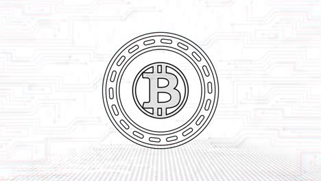 bitcoin oro - btg - criptomoneda en 3d contorno de la moneda de bucle