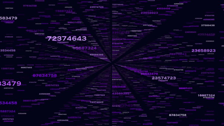 Matrixmuster mit Zahlen auf schwarzem Hintergrund