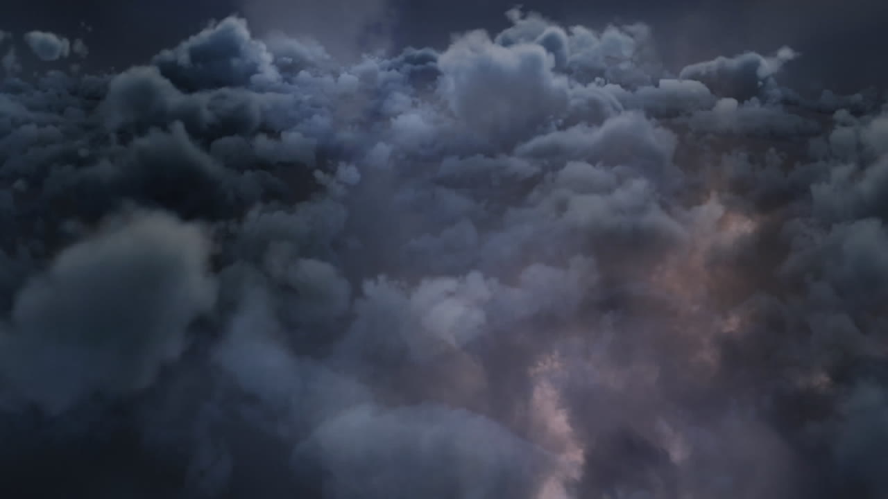 구름과 함께 하늘에 천둥이