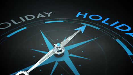 Compass pointing to holidays