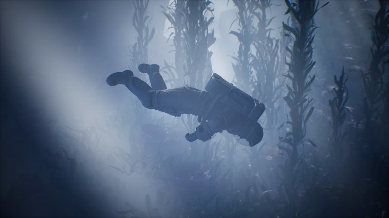 우주인 우주인 바다에서