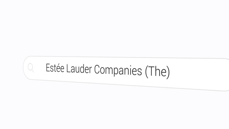 Typing Estée Lauder Companies on the Search Engine