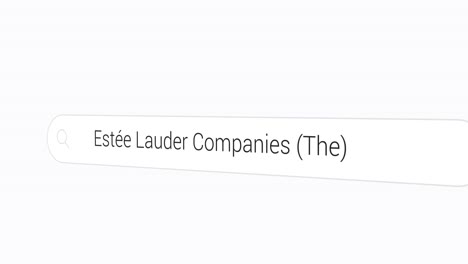 typing estée lauder companies  on the search engine
