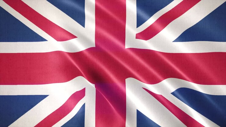 Realistic waving flag of United Kingdom,  flag background animation