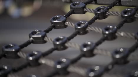 close-up of a climbing net