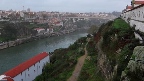 ponte infante dom henrique over douro river seen from mosteiro da serra do pilar