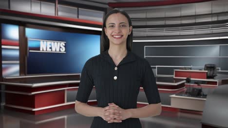 Happy-Indian-female-news-anchor-smiling