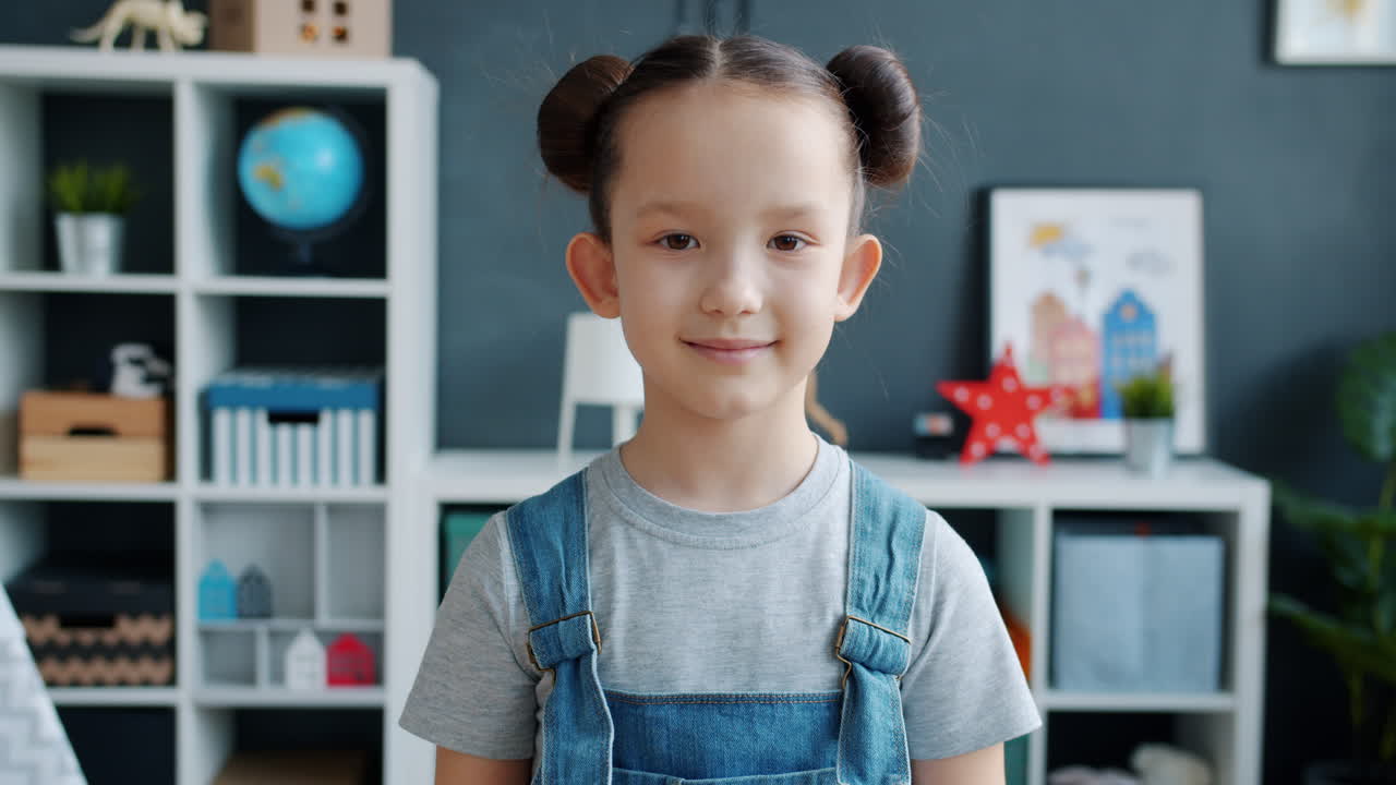 Smiling Girl in a Playroom